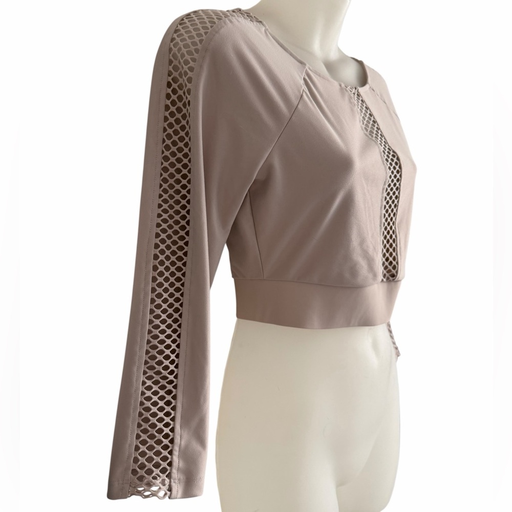 Victoria’s Secret Sport Beige Nude Mesh Crop Top Women’s Size XS